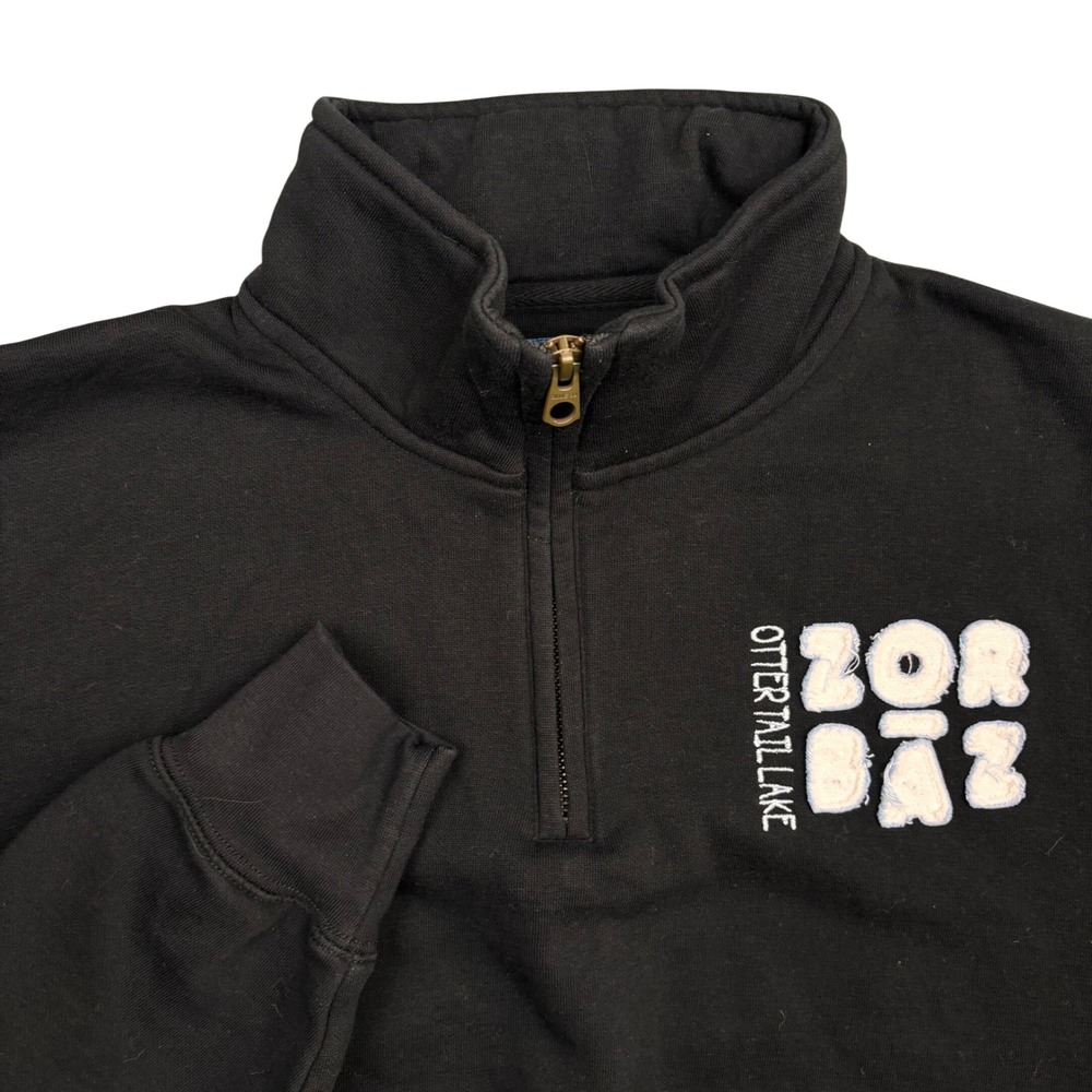 Blue 84 Zorbaz Otter Tail Lake Quarter Zip Sweatshirt Black Mens Small Pullover